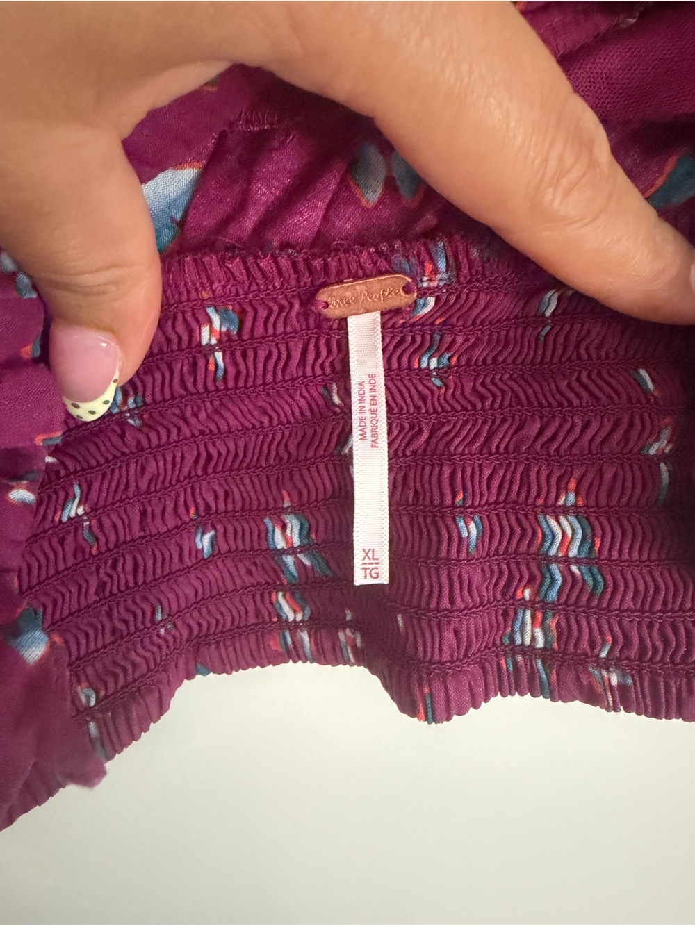 Free people Deep Magenta Floral V-Neck Crop Top - Picture 3 of 3
